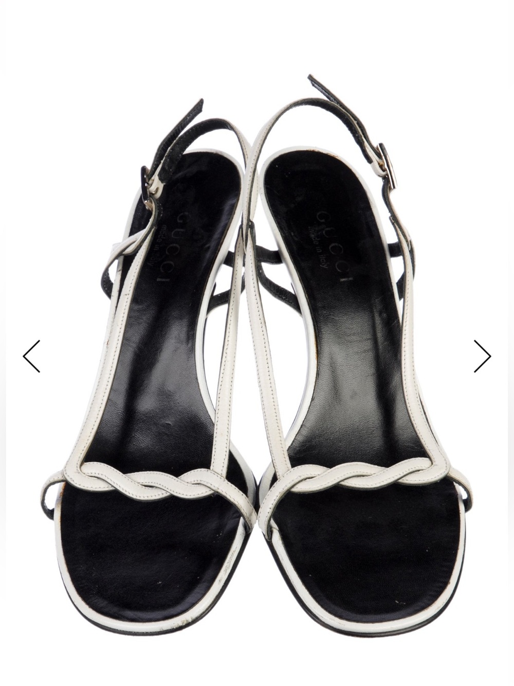Gucci by Tom Ford white strappy slingback heels
